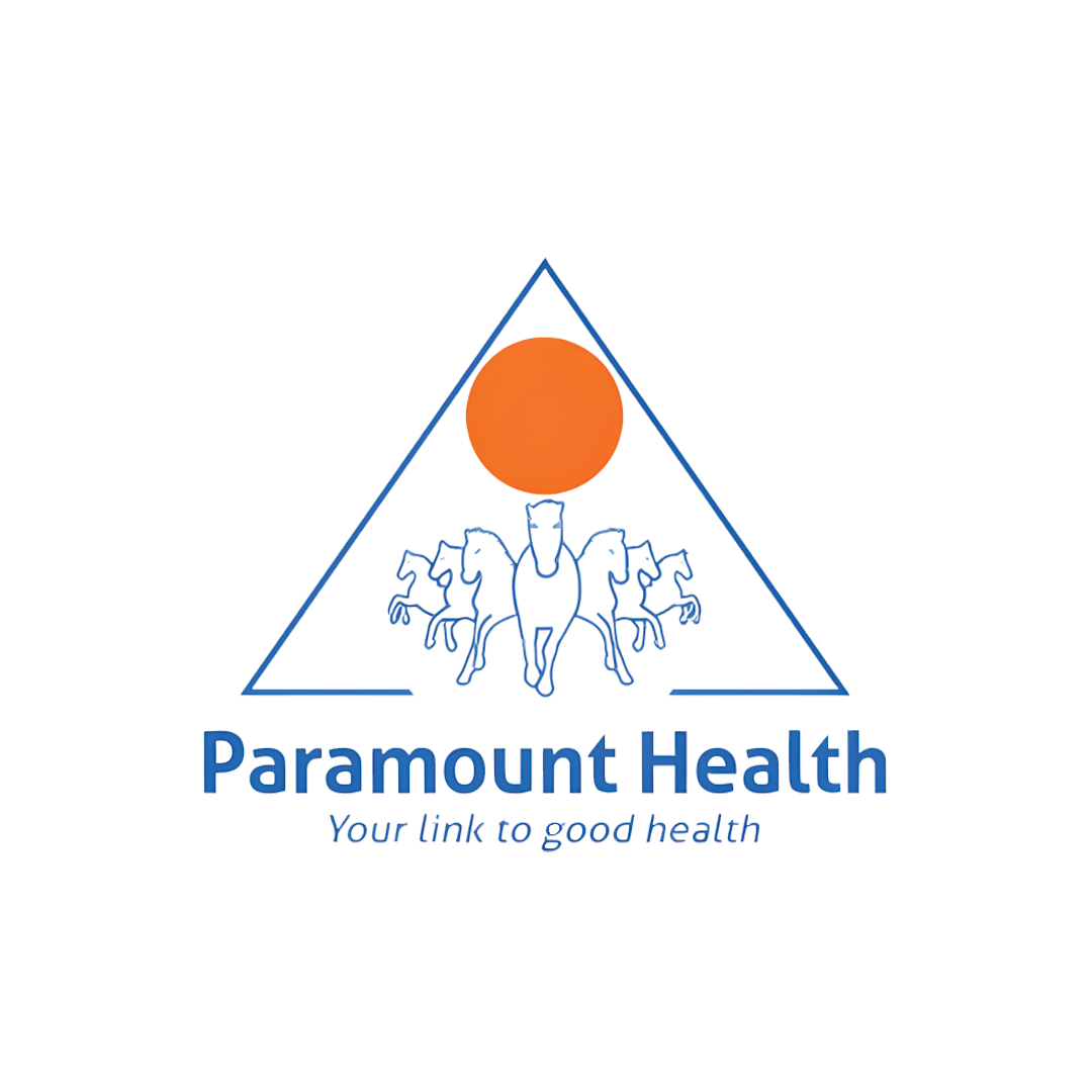 Paramount Health logo with orange circle and blue text